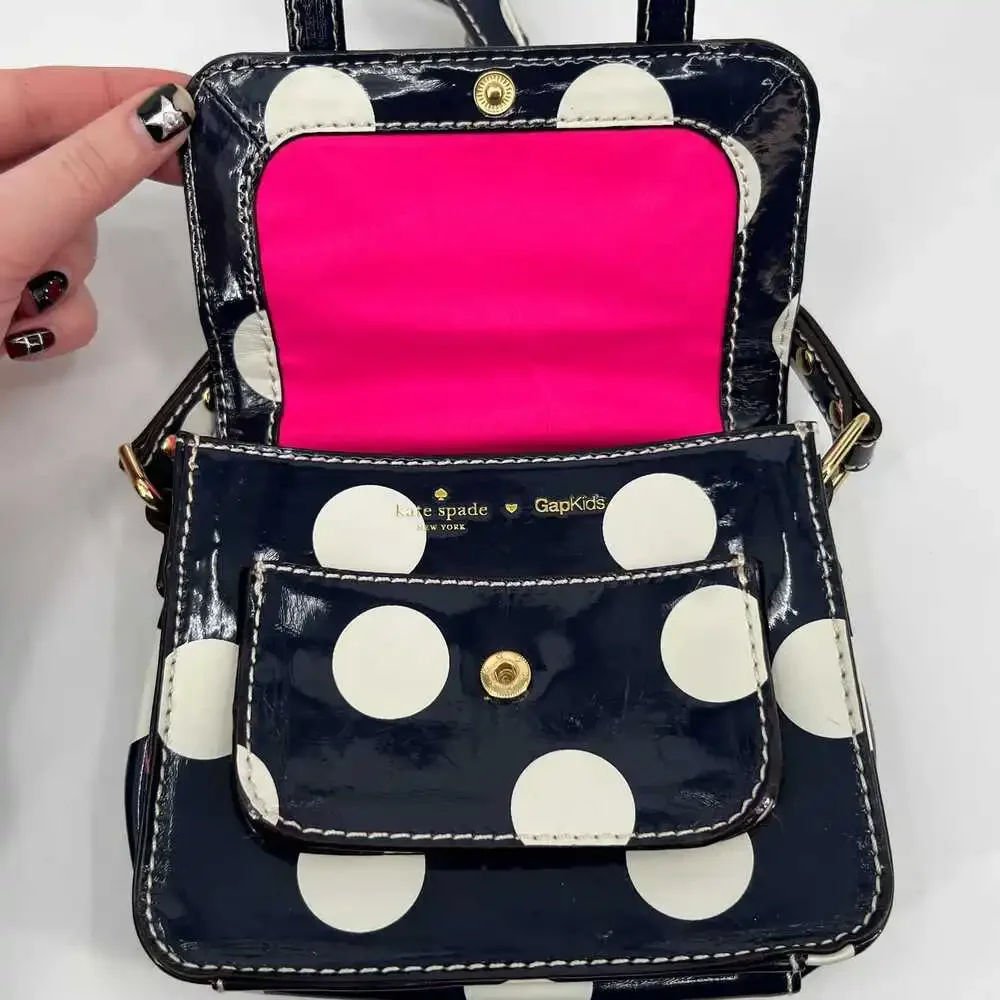 Kate Spade x Gap Kids White/Blue Leather Crossbody Bag | OS Girls